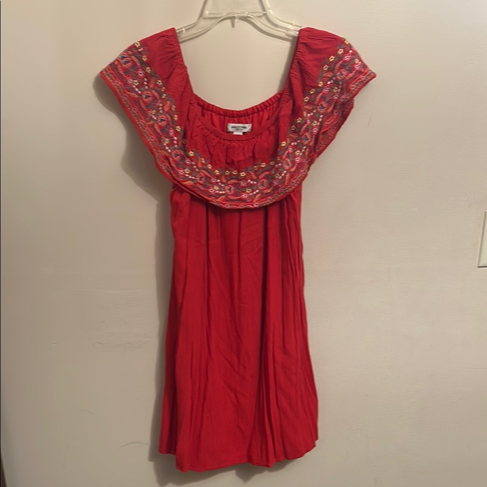Arizona Red Embroidered juniors dress